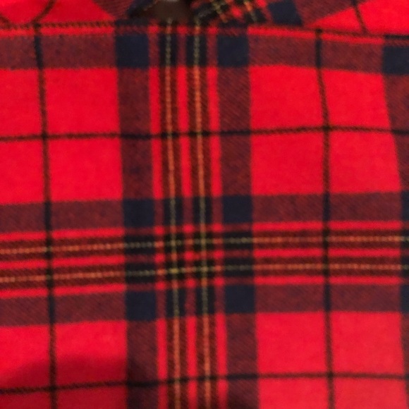 New Pendleton Red Tartan Virgin Wool Scarf 58X9”Winter Warm Plaid - Picture 3 of 3